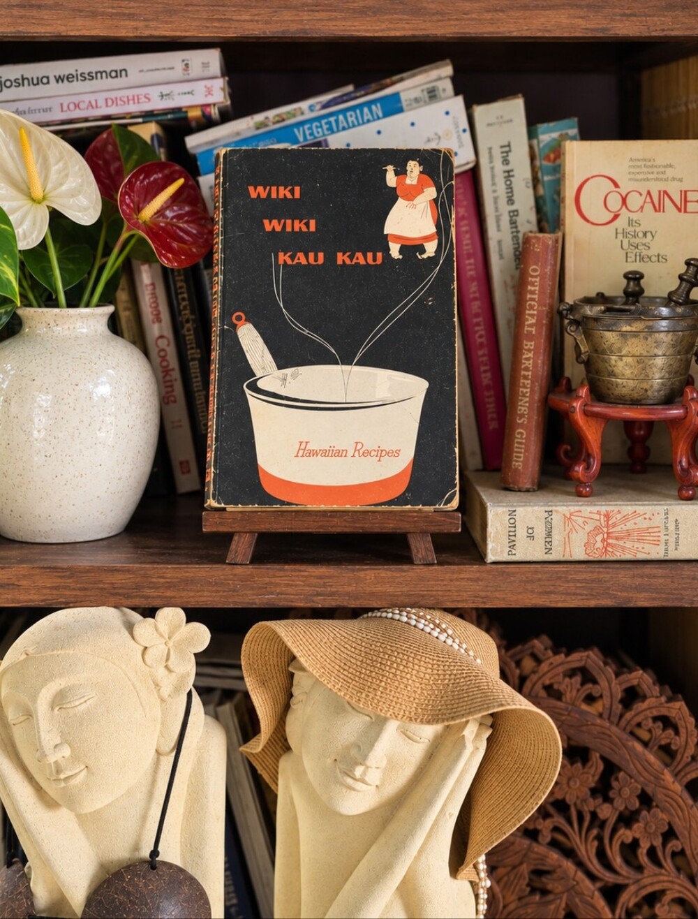 1st Edition Pre-Statehood Hawaii Recipe Cookbook 1952 Wiki Wiki Kau Kau Tutu Cay